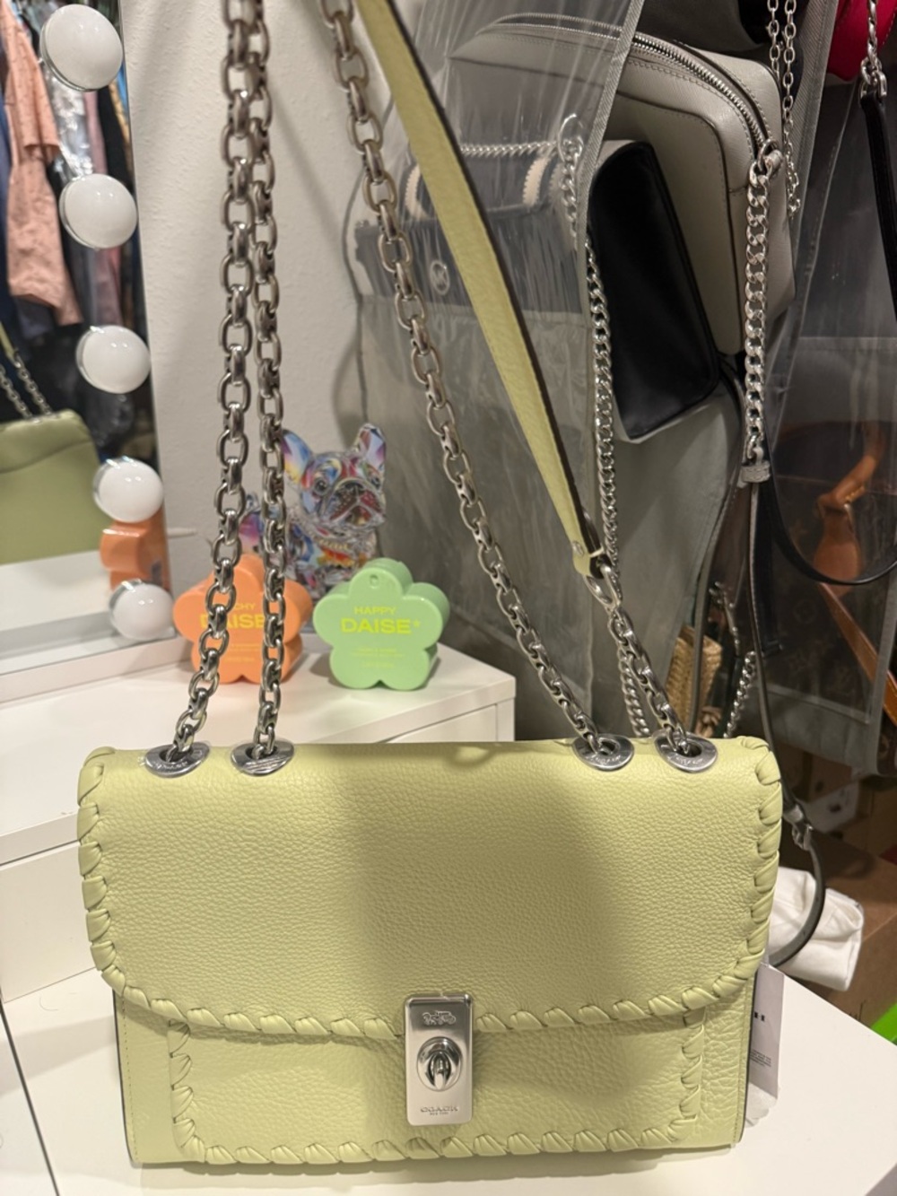 Coach Leather Crossbody Bag in Lime Green - Picture 7 of 7
